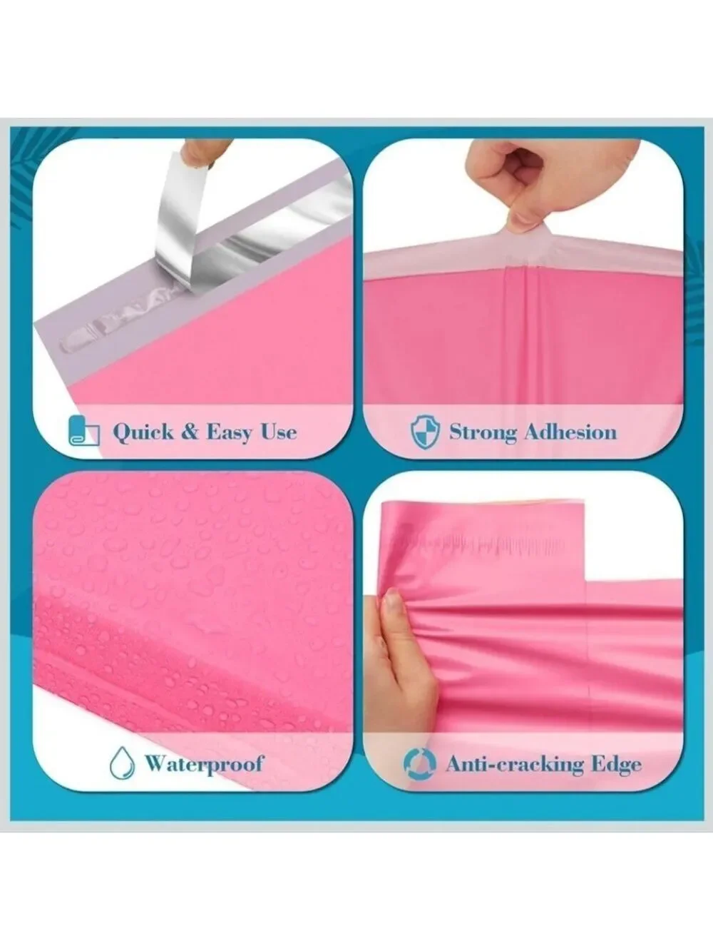 'Thank you for your order' pink poly mailer with handle